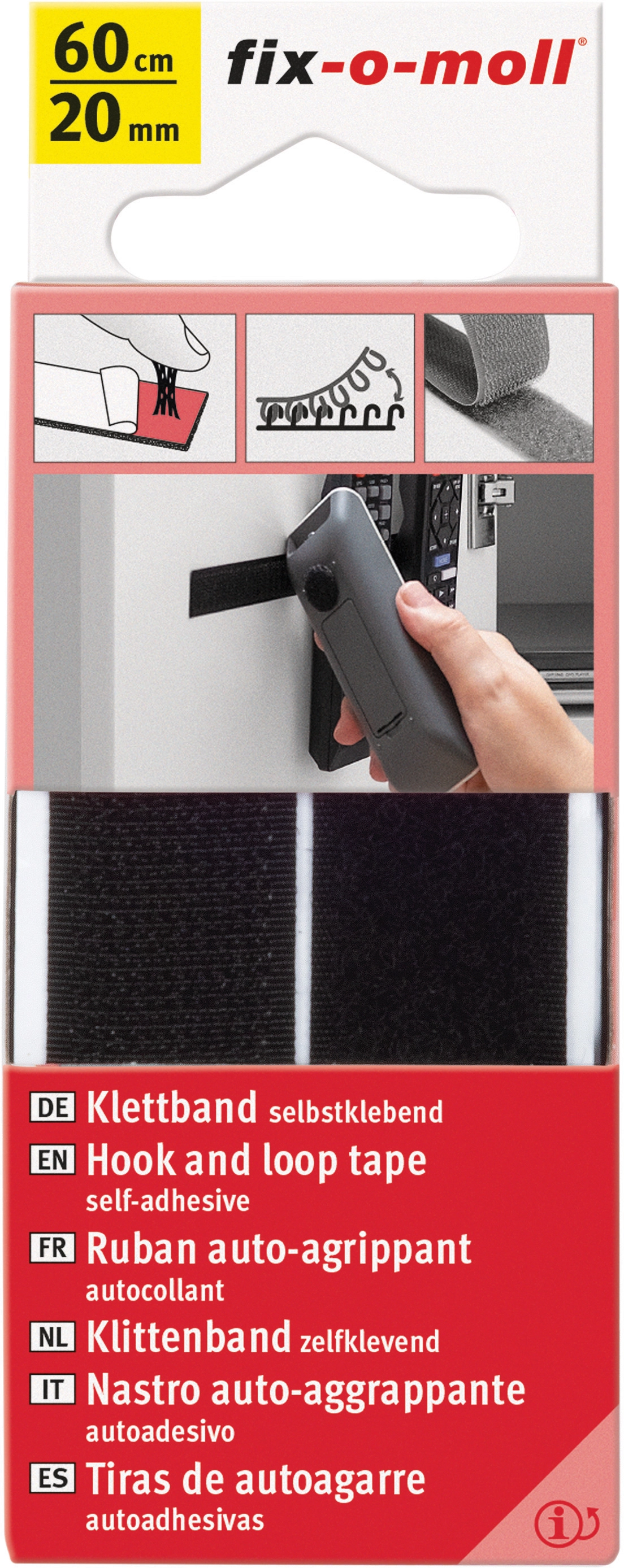 DFS Klett selbstklebend DIN A4 ROT, 20 x 30 cm Klettverschluss/Klettband  als Aufkleber : : Baumarkt